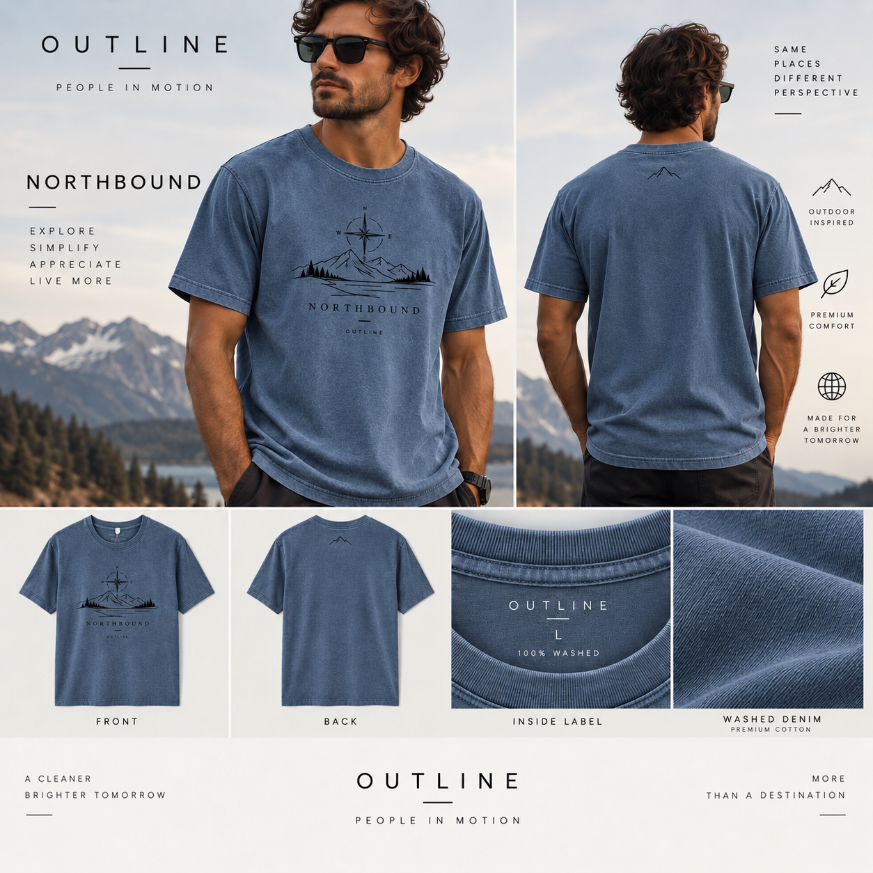 Northbound Tee — Denim